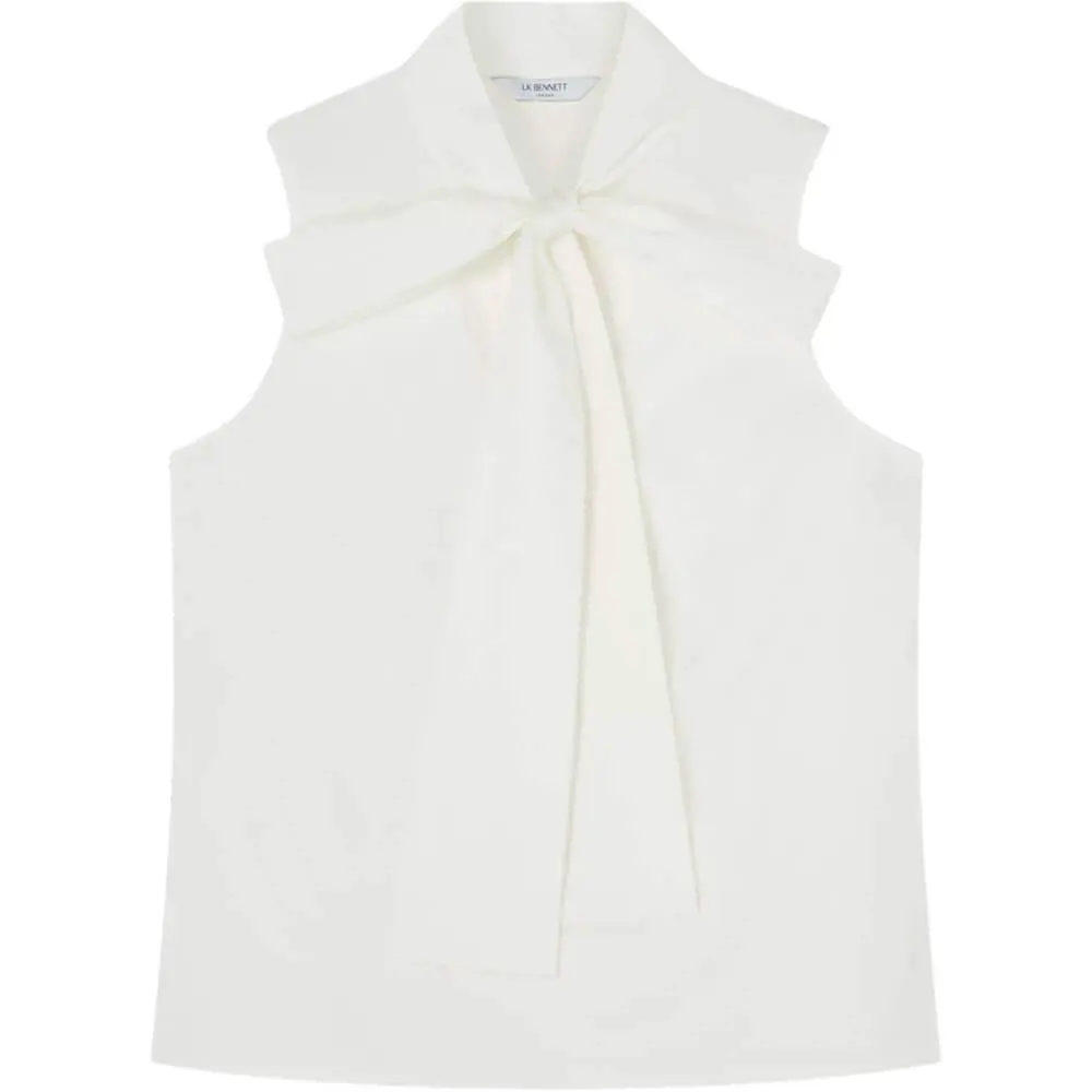 LK Bennett Florian White Cotton Blouse